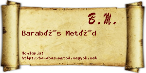 Barabás Metód névjegykártya